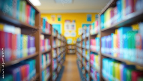Wallpaper Mural Colorful library shelves with books in a library or bookstore setting. Torontodigital.ca
