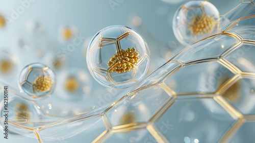 Advanced skincare concept with antibodies in serum on a skin layer