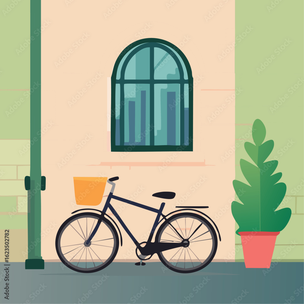 Bicicleta ao lado de casa