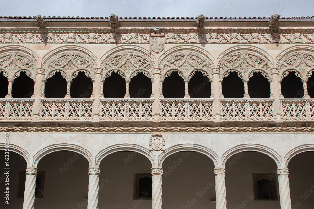 Fototapeta premium gallery (cloister ?) at the san gregorio college in valladolid in spain 