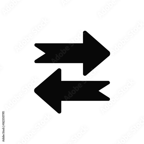 Two arrows facing opposite directions silhouette