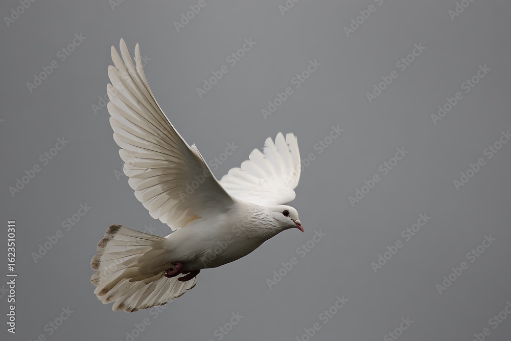 Fototapeta premium peace symbol gliding across overcast firmament 