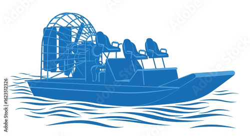 Isolated Airboat on Water