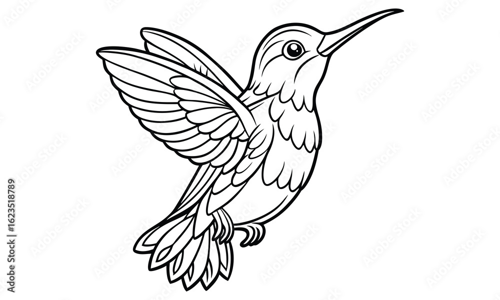 Obraz premium Hummingbird t shirt design silhouette and vector line art Vibrant Hummingbird Graphic for Casual and Eco-Friendly Wear