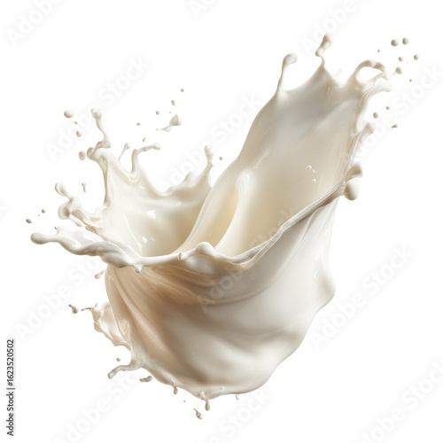 Milk or cream splash, cut out isolated on white background