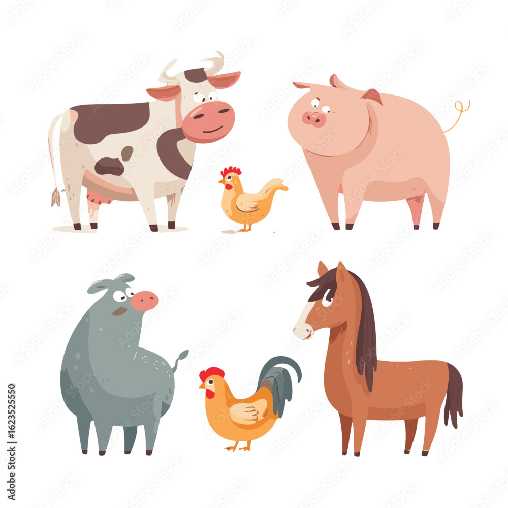 Obraz premium Adorable farm animals.