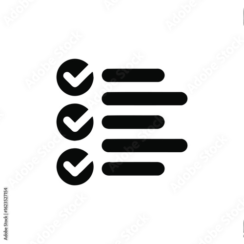 Checklist with three completed items silhouette