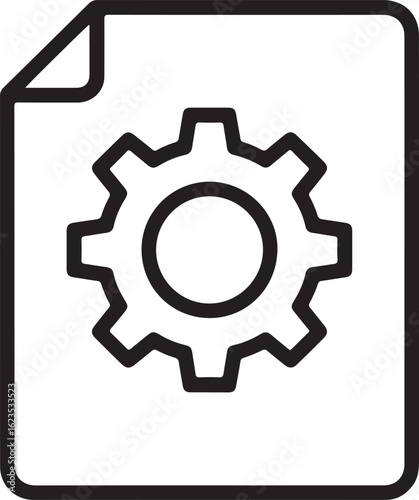 Document with gear icon representing settings or technical information