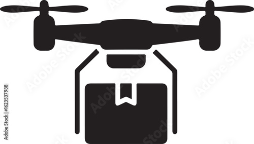 Drone Delivery Service Icon Illustration for Modern Logistics and ECommerce Technology Innovation and Rapid Package Shipment