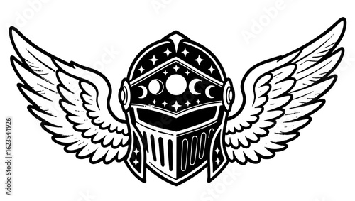 Knight Helmet Tattoo Sticker 3