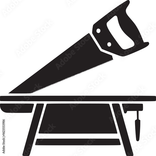 Hand Saw on Workbench Icon