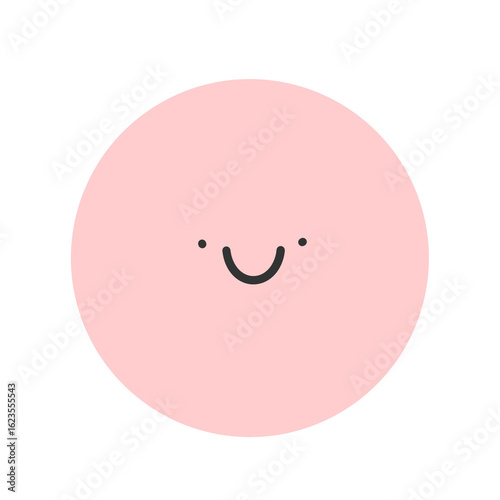 vector illustration of an abstract pink background. smile face. pink circle. face. smile. face cartoon. cartoon charactor.