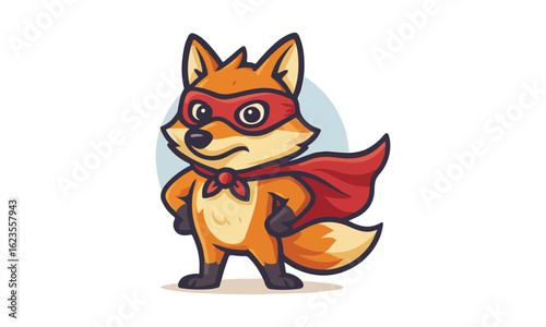 Fox Mascot, Fox Superhero, Brave Fox, Superman Fox