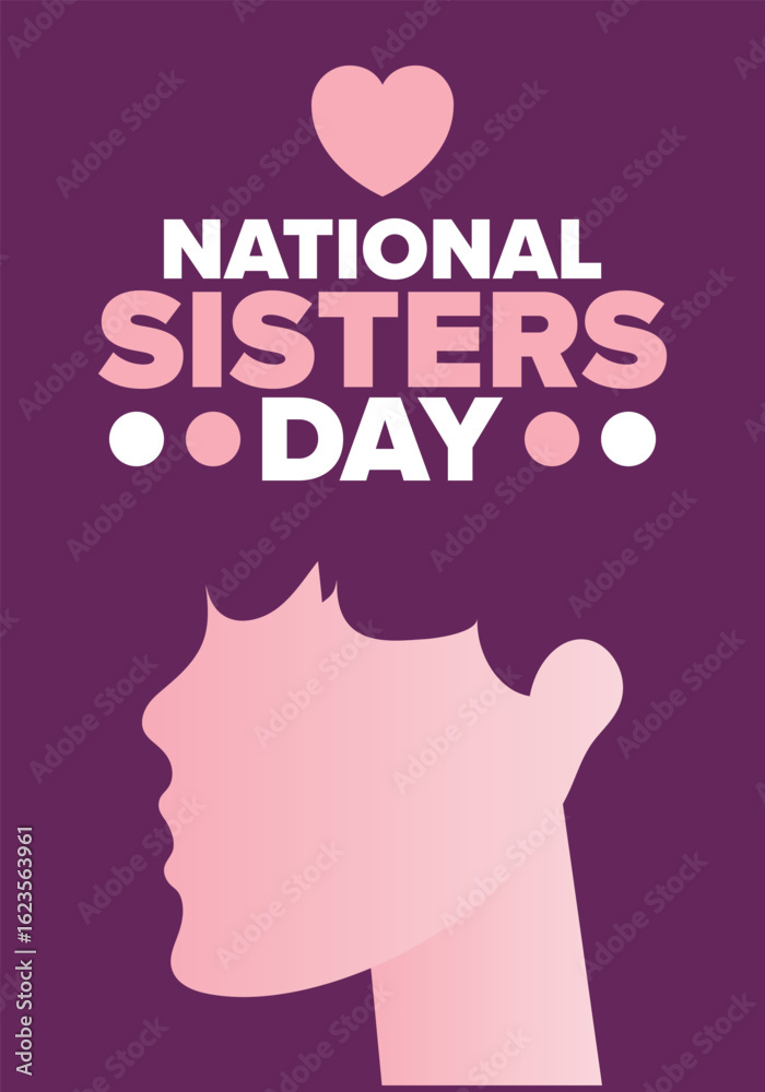 National Sisters Day in United States. Happy family holiday, celebrated annual in August. Happy sisters, woman festival. Girl concept. Poster, greeting card, banner and background. Vector illustration National Sisters Day in United States. Happy family holiday, celebrated annual in August. Happy sisters, woman festival. Girl concept. Poster, greeting card, banner and background. Vector illustration