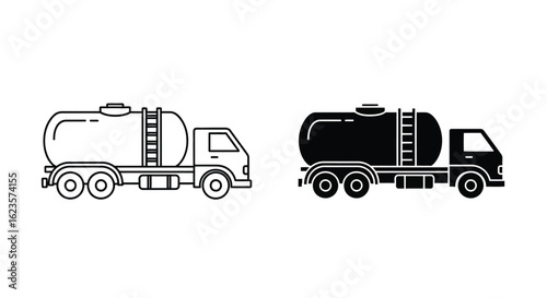 Tanker Truck Icon Illustration