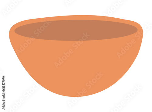 Ceramic teacup isolated on transparent. Flat vector illustration. Mid Autumn Festival design element, holiday clip art. Tableware, kitchen utensils, tea ceremony