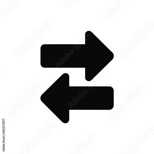 Two opposing arrows pointing left and right silhouette