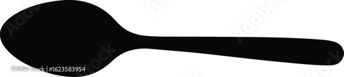 Black spoon silhouette isolated on white background