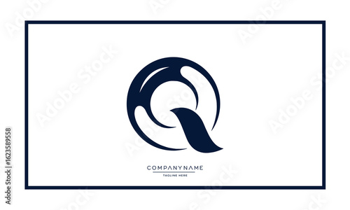Alphabet letters Q or QQ logo monogram
