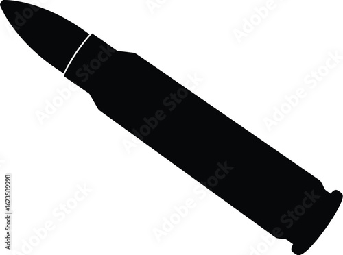 Black bullet silhouette ammunition icon military weaponry