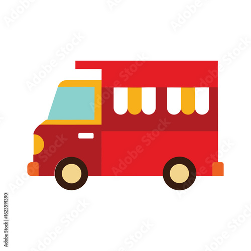 Minimal Vector Food Truck For Restaurant And Snack Artwork