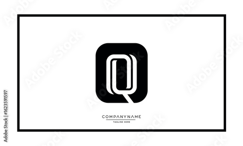 Alphabet letters Q or QQ logo monogram