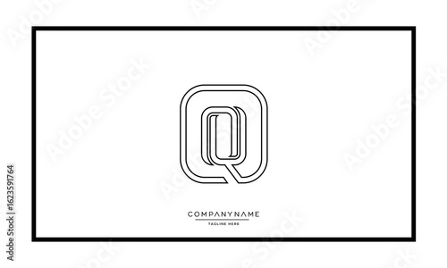 Alphabet letters Q or QQ logo monogram