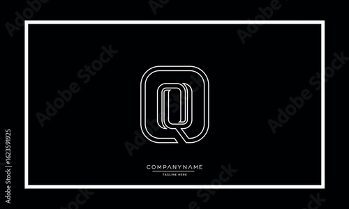 Alphabet letters Q or QQ logo monogram