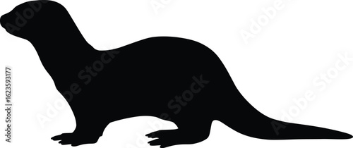 Otter silhouette minimalist animal icon