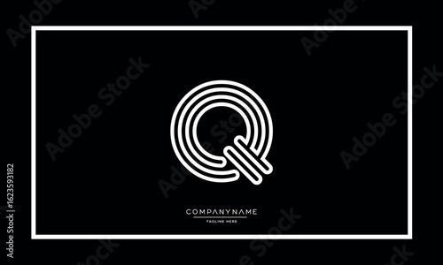 Alphabet letters Q or QQ logo monogram