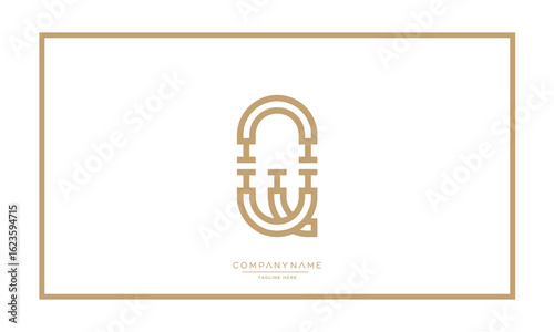 Alphabet letters Q or QQ logo monogram
