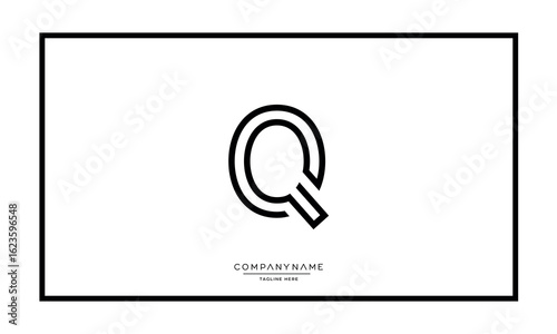Alphabet letters Q or QQ logo monogram