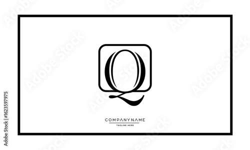 Alphabet letters Q or QQ logo monogram