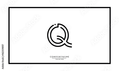 Alphabet letters Q or QQ logo monogram