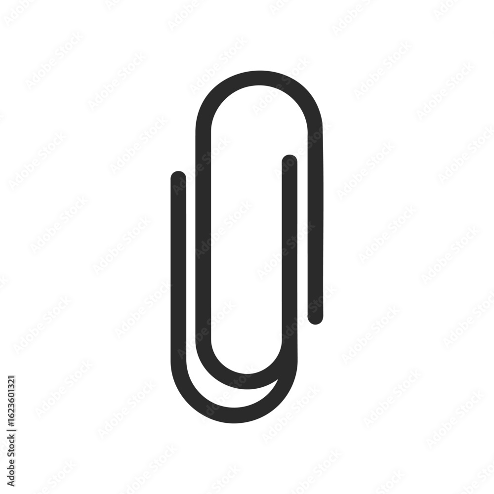 Simple black paperclip icon on white background Simple black paperclip icon on white background