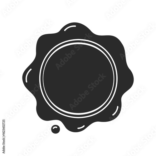 Black wax seal stamp with blank center for custom design