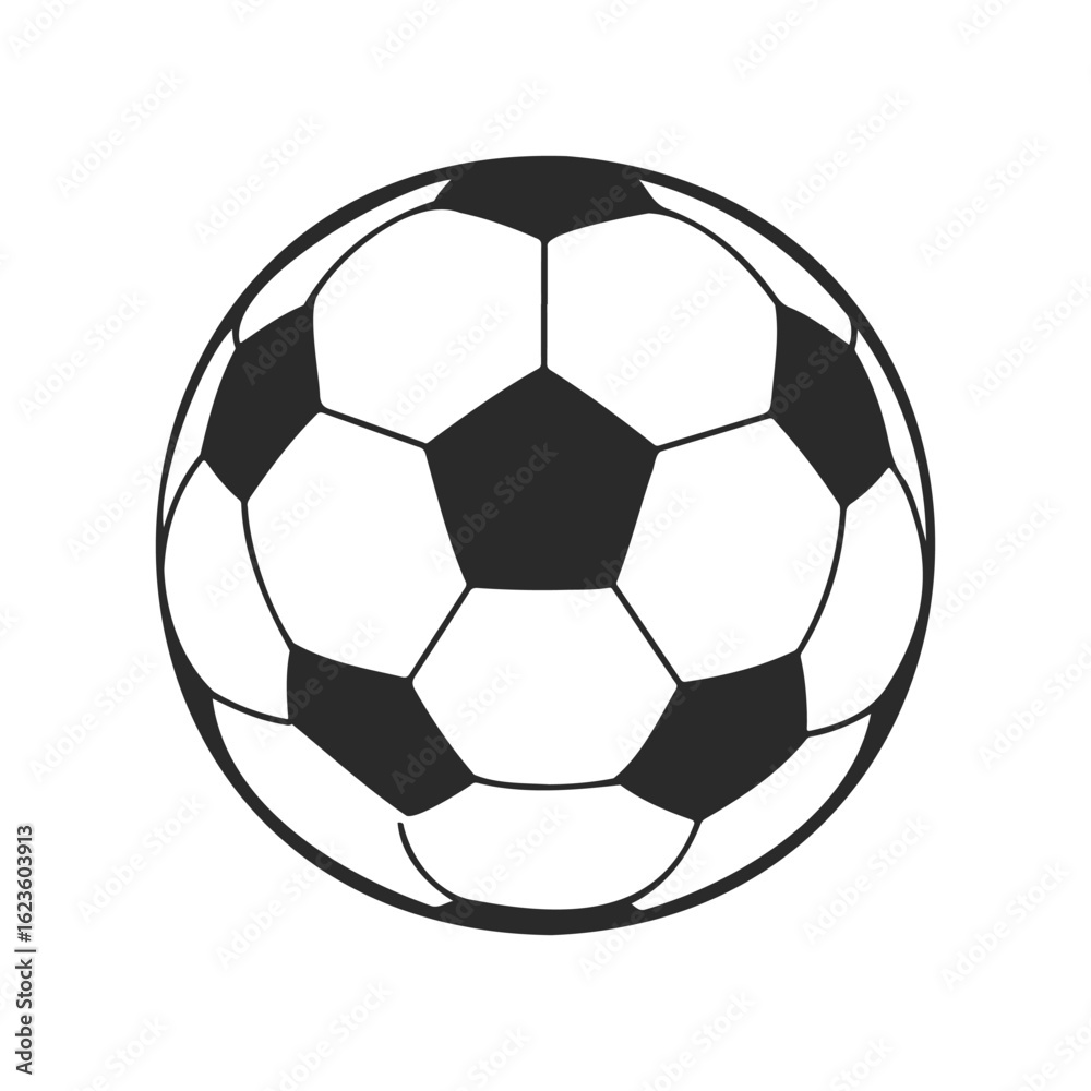 Fototapeta premium Classic black and white soccer ball