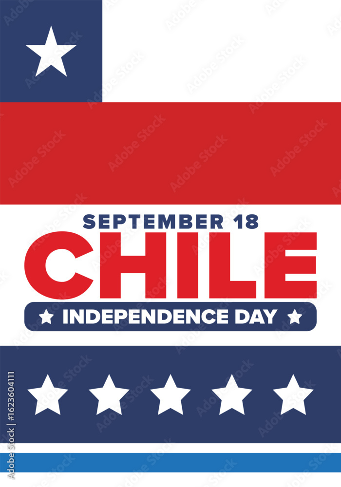 Chile Independence Day. Happy national holiday Fiestas Patrias. Freedom day. Celebrate annual in September 18. Chile flag. Patriotic chilean design. Poster, card, banner, template, background. Vector Chile Independence Day. Happy national holiday Fiestas Patrias. Freedom day. Celebrate annual in September 18. Chile flag. Patriotic chilean design. Poster, card, banner, template, background. Vector