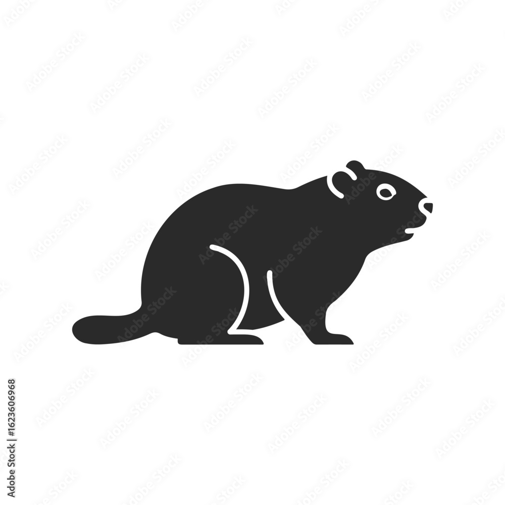 Obraz premium Silhouette illustration of a beaver