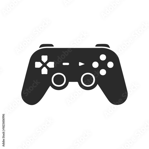 Silhouette of gaming controller with buttons and joysticks