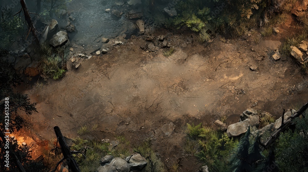 Obraz premium Forest Trail Game Background