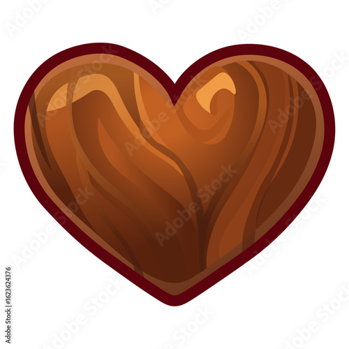Wooden Heart Vector Icon
