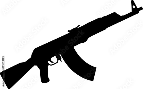 Ak 47 gun silhouette sign, symbol, vector, art