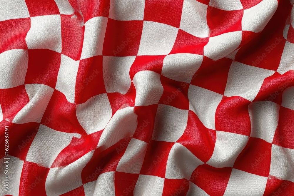 Obraz premium Red and White Checkered Fabric Texture