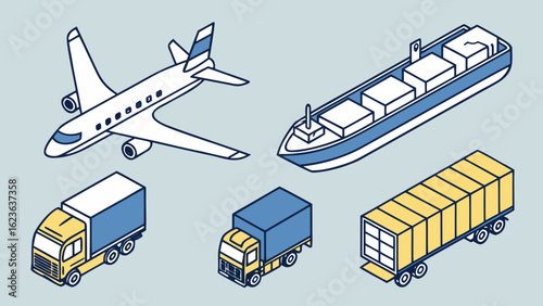 Global logistics transportation modes air freight sea freight and road transport