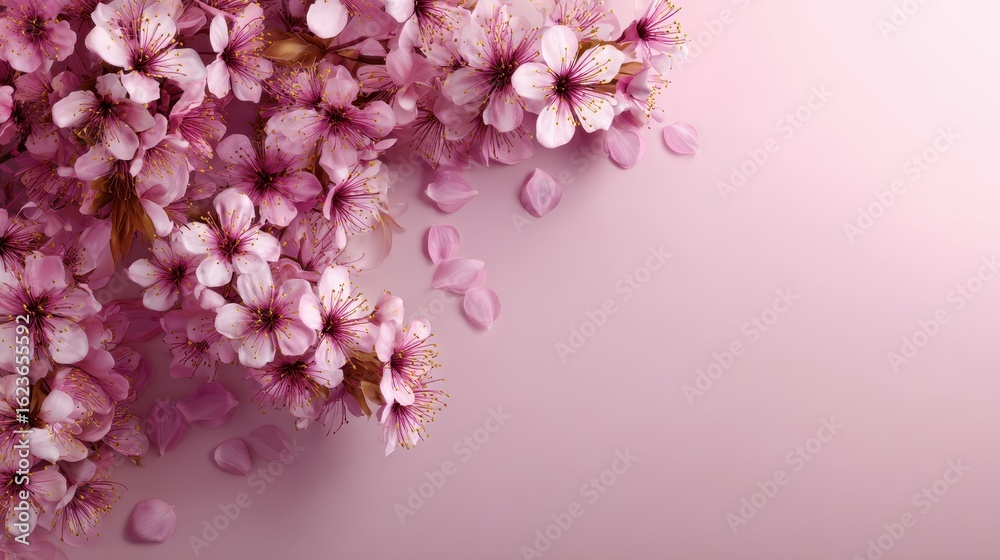 Fototapeta premium Pink Blossom Background, Floral Image