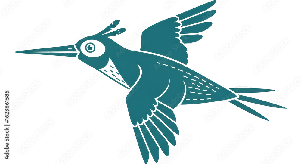 Fototapeta premium Isolated Cartoon Woodpecker