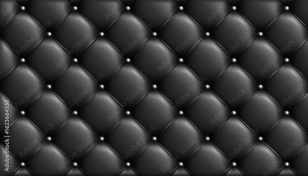 Fototapeta premium Black quilted leather texture (1)