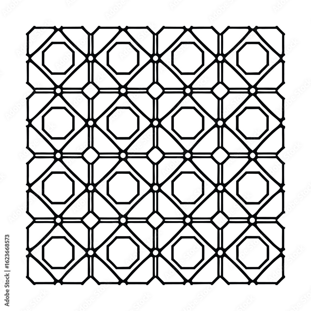 Fototapeta premium Seamless Geometric Square Pattern with Rounded Corners