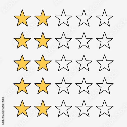 Flat Rating Star Icons